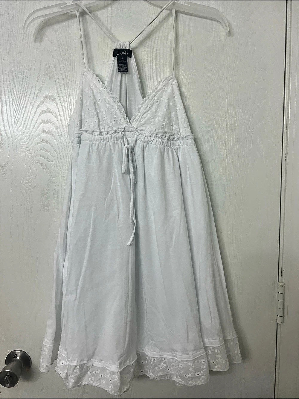 Justify White Lace Trim Mini Dress Size Small NWT